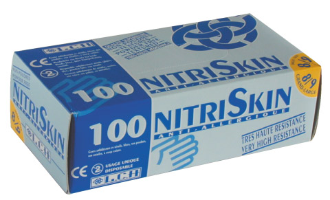 Gants d'examen nitrile Nitriskin Blue Evolution non poudrés non